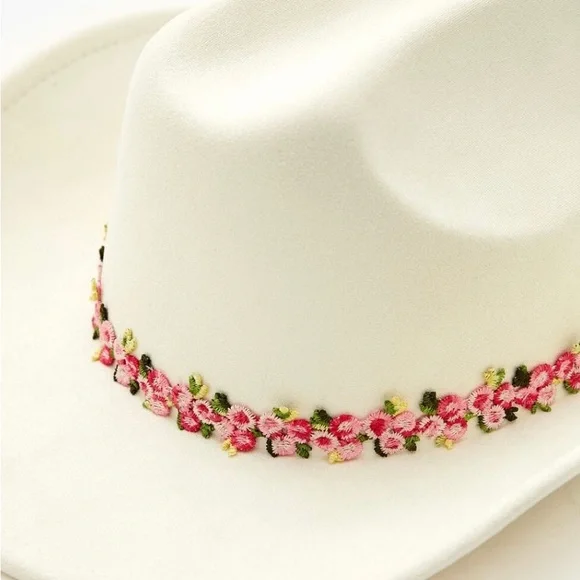 Floral Embroidered Cowgirl Hat - Picture 2 of 4